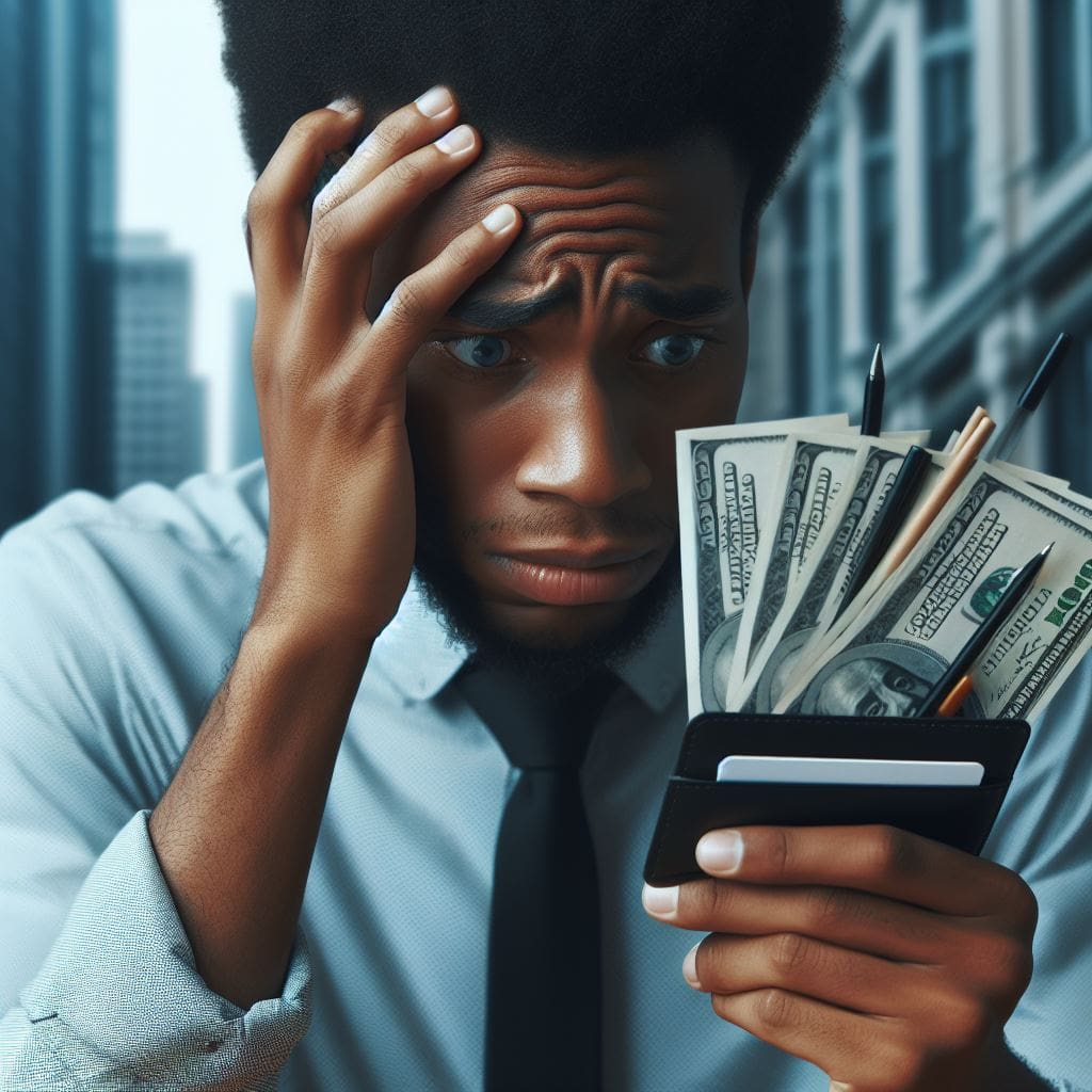 A person experiencing financial anxiety