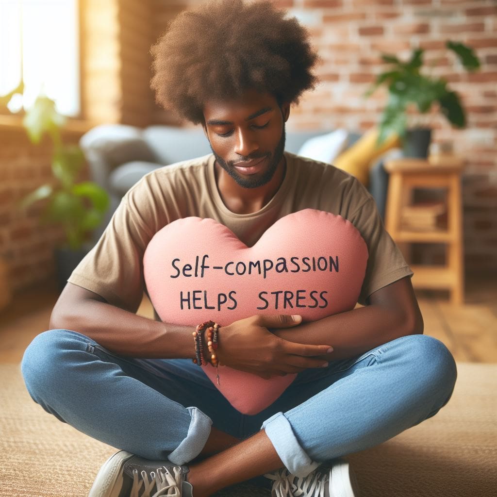 A man practicing self-compassion