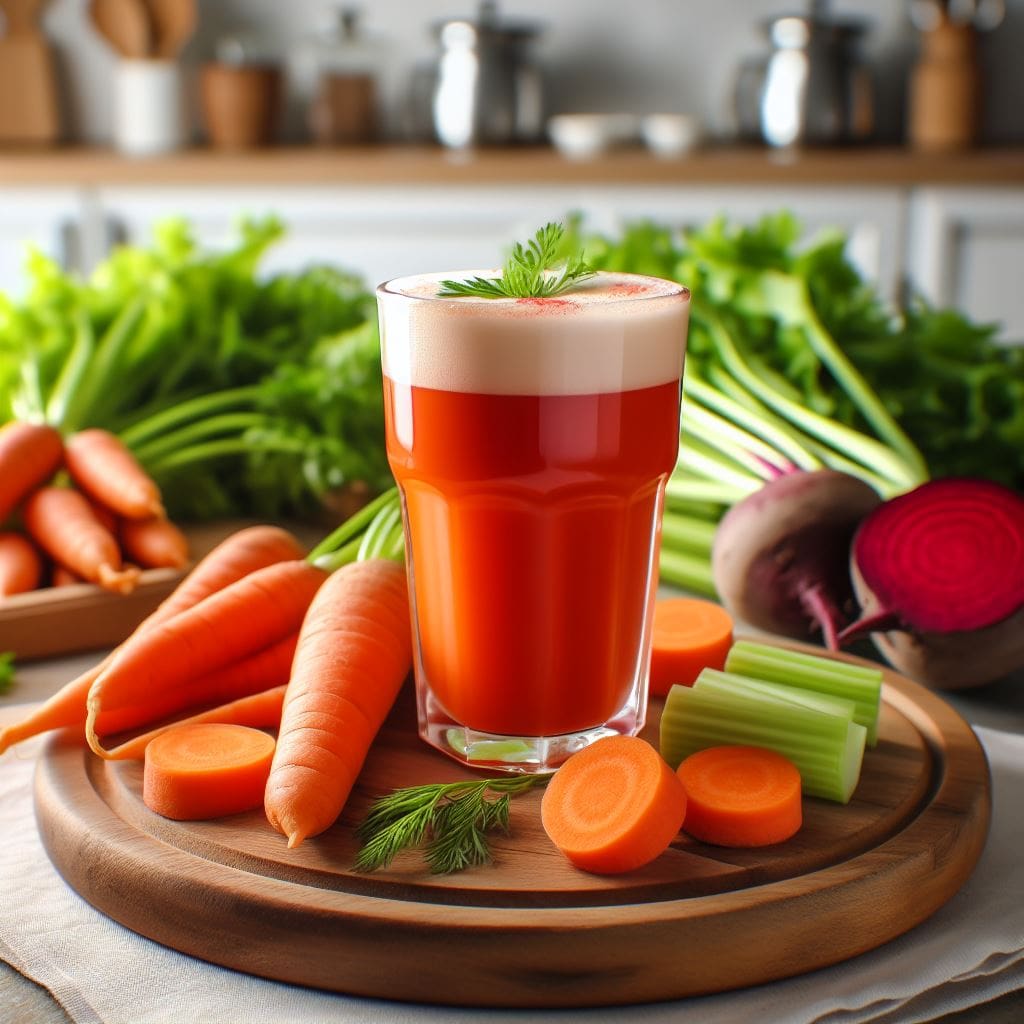 An image of Carrot juice, a way of juicing vegetables