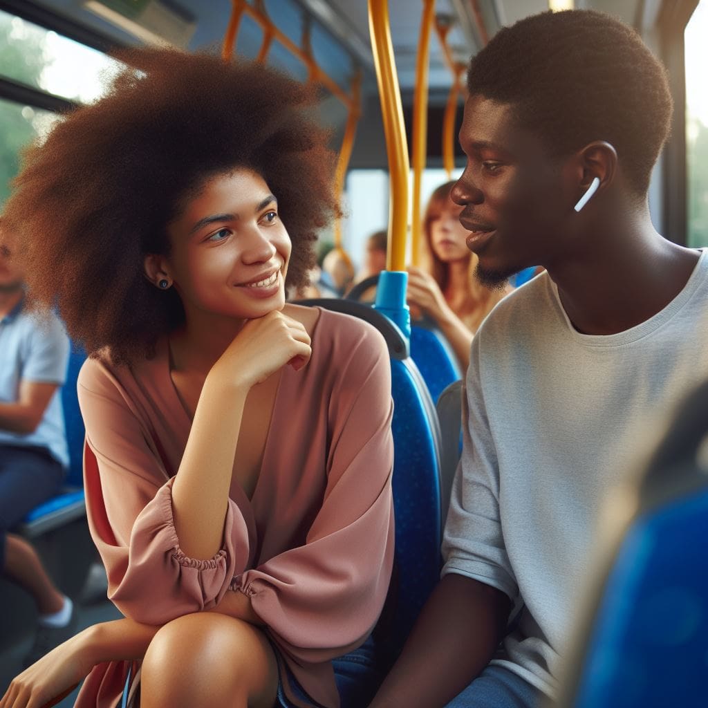 Two-African-persons-having-casual-conversation-in-a-bus-line