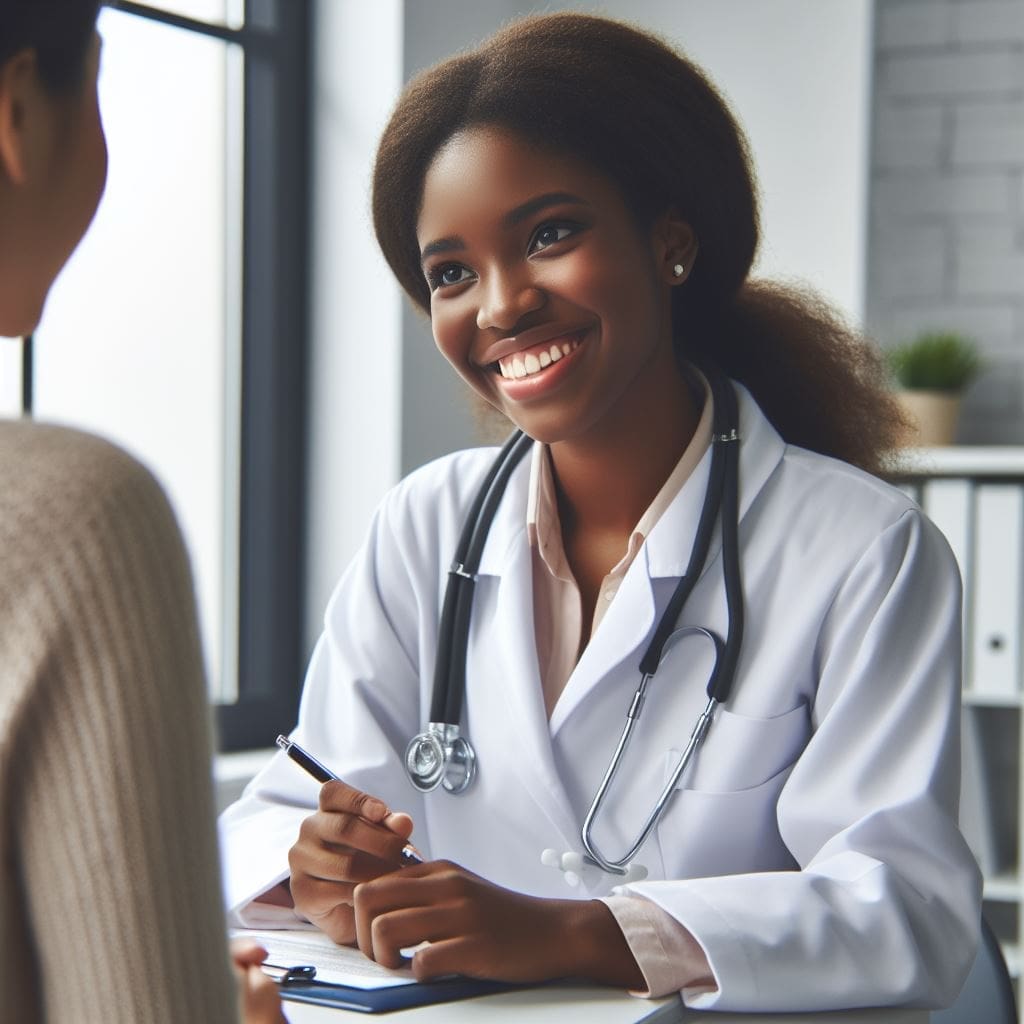 Doctor consulting with a patient in a medical setting, emphasizing the importance of regular checkups