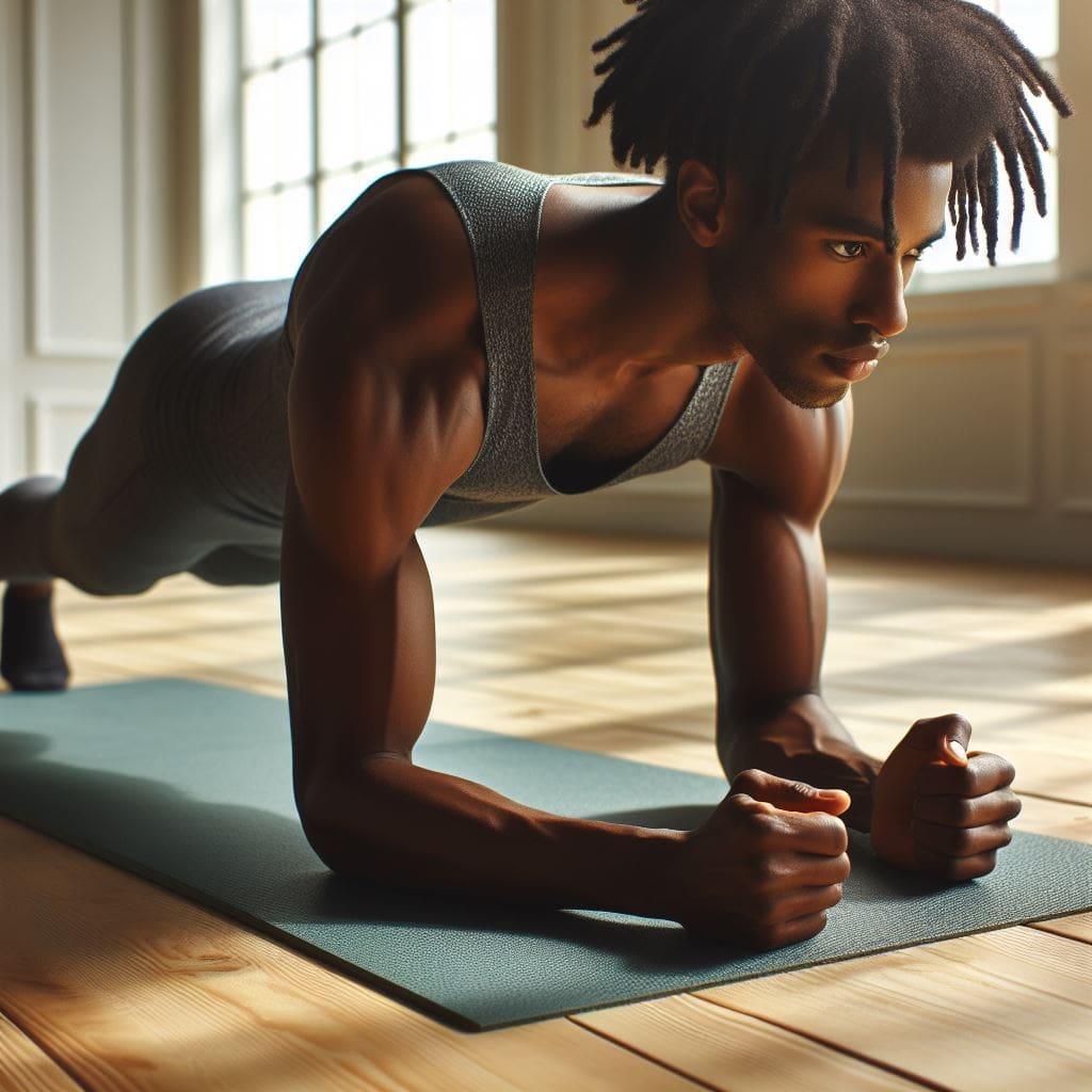 A-person-in-a-perfect-plank-position-on-a-yoga