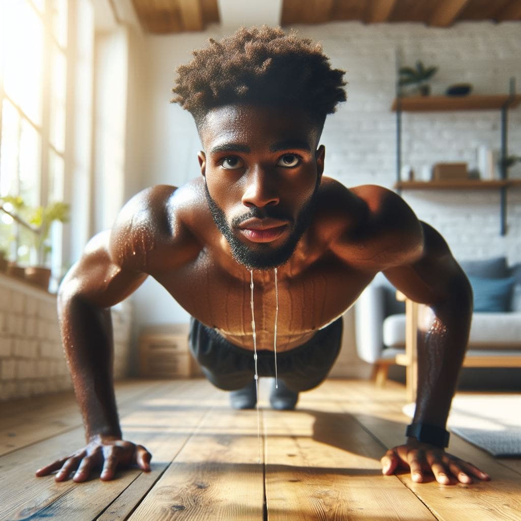 A-black-man-doing-push-up