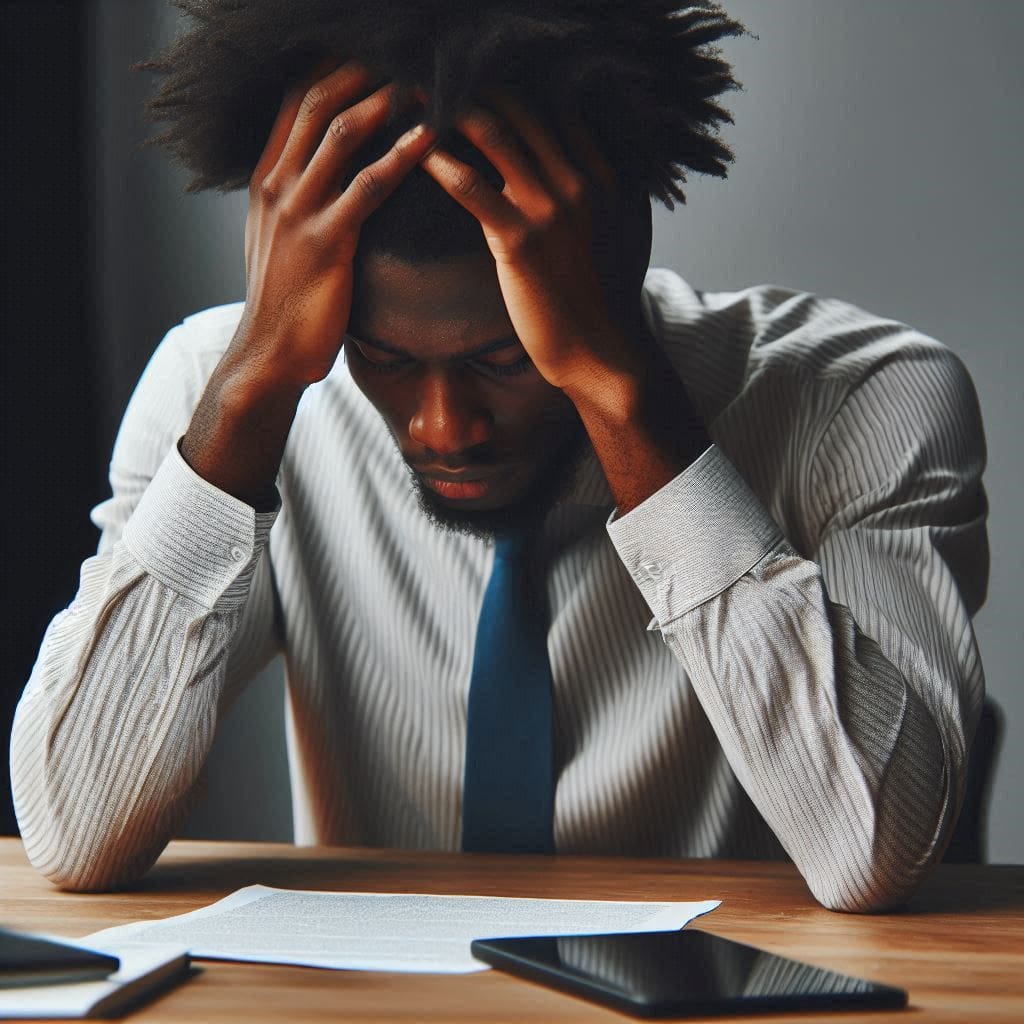 Person feeling stressed about finances.