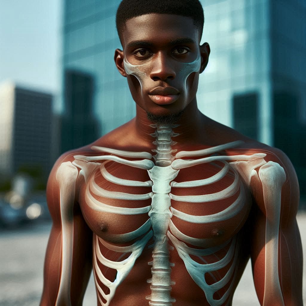 A person with a healthy skeleton