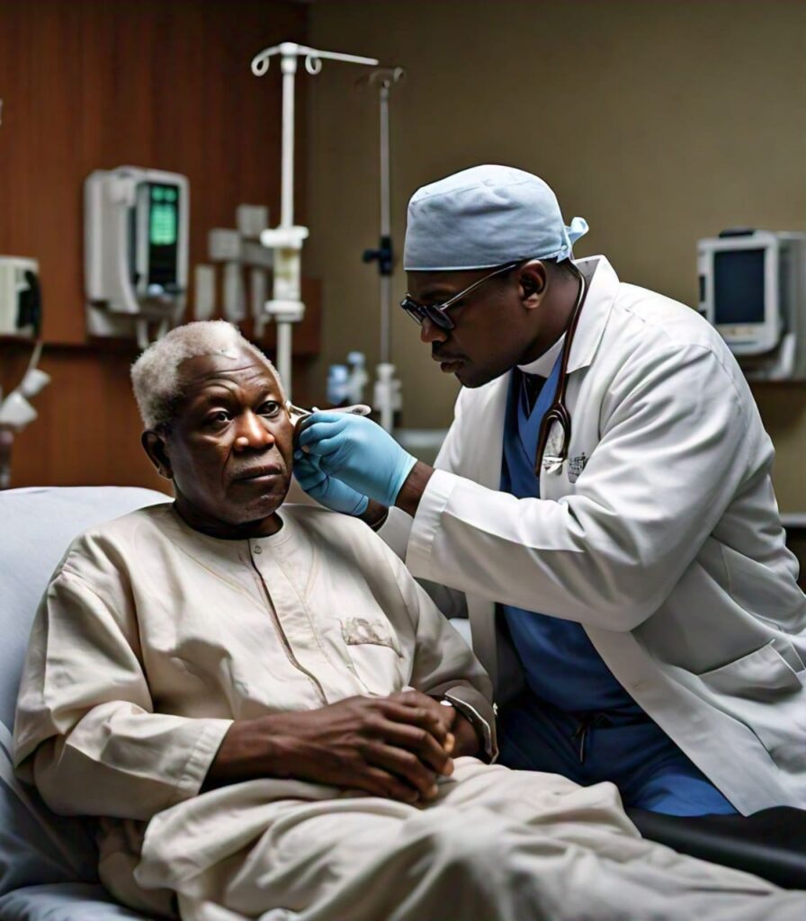 Healthcare professional safely removing earwax from a patient’s ear