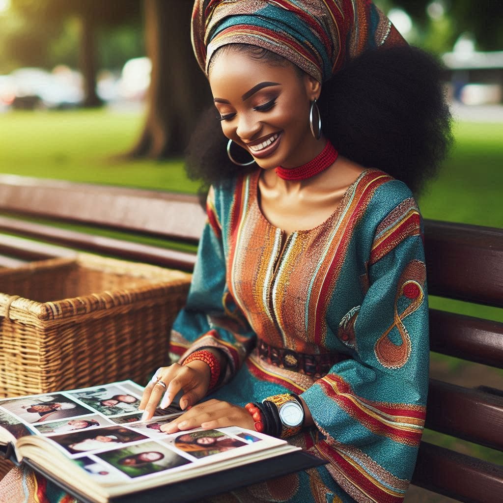 a lady going through an album- nostalgia