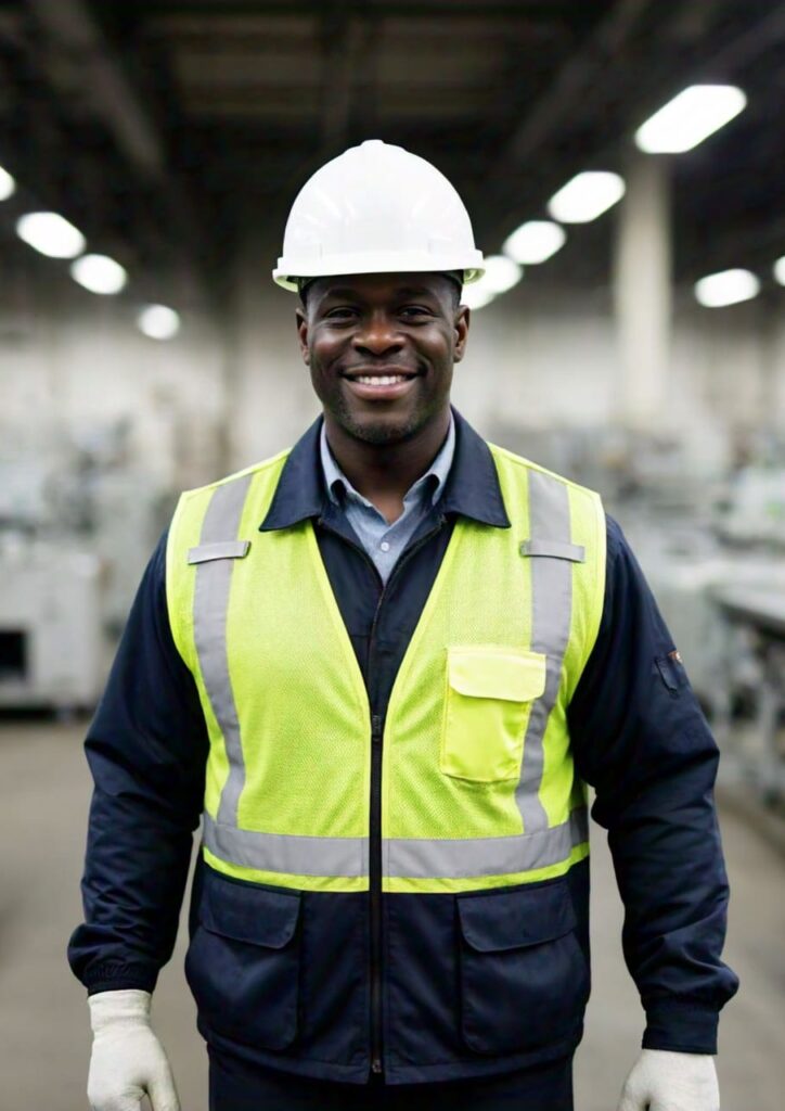 Worker in an ethical factory, illustrating fair labor practices supported by socially responsible investing